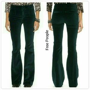 Free People Oxanna Velvet Flare Leg Casual Pants